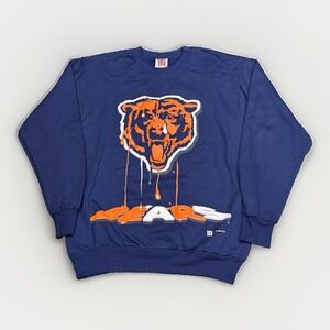 RARE 1994 NFL Chicago Bears 3D Drip Graphic Team Rated Tag Navy Blue Mens Size L